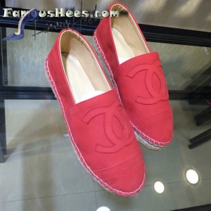 C flat Espadrilles coral color suede